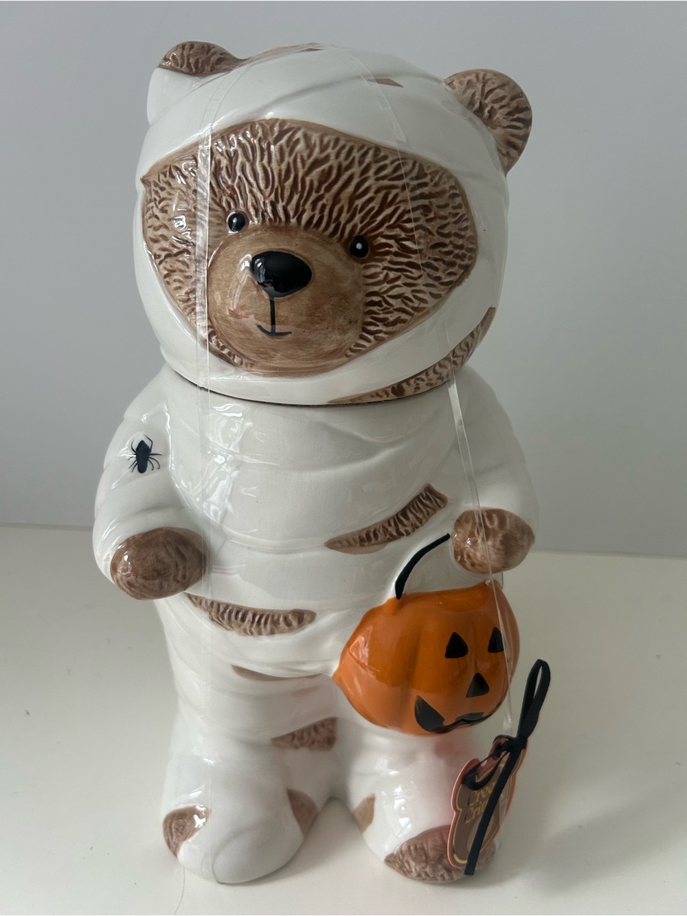 Viral Halloween Mummy Cookie Jar Lidded Super Cute 11” NEW